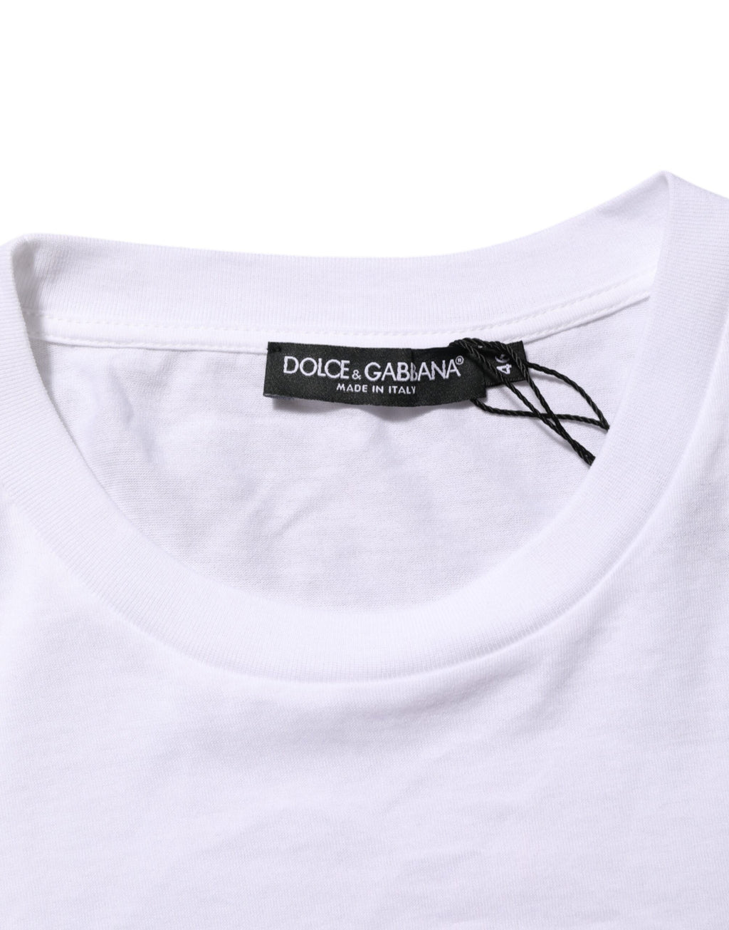 Dolce & Gabbana Weißes Logo Print Baumwolle Männer T-Shirt mit Rundhalsausschnitt