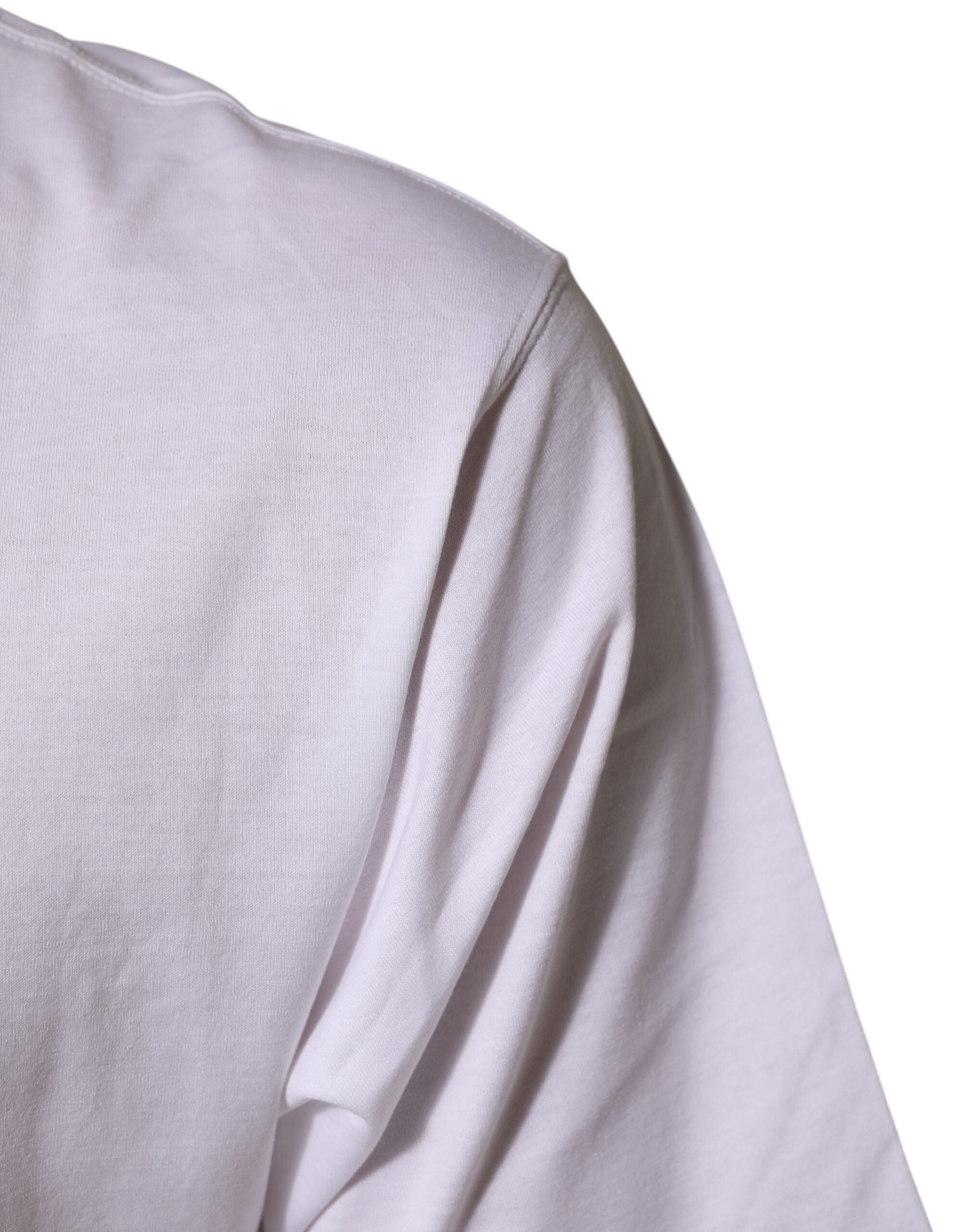 Dolce & Gabbana Weißes T-Shirt mit Rundhalsausschnitt und Engelsdruck aus Baumwolle für Männer