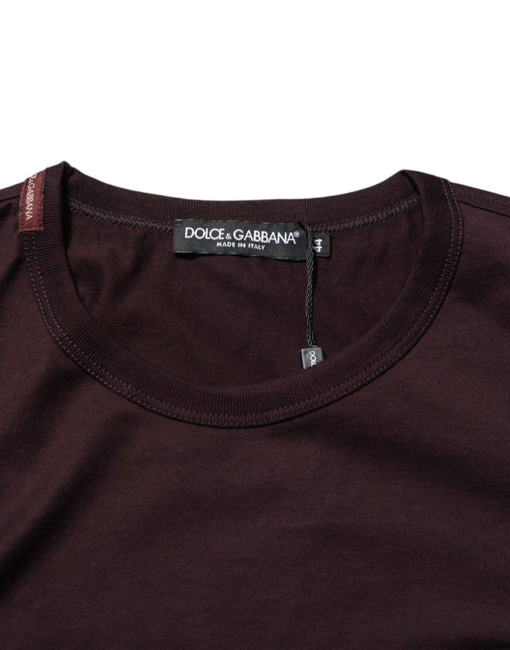 Dolce & Gabbana Braunes Logo-Plakette Baumwolle T-Shirt mit Rundhalsausschnitt