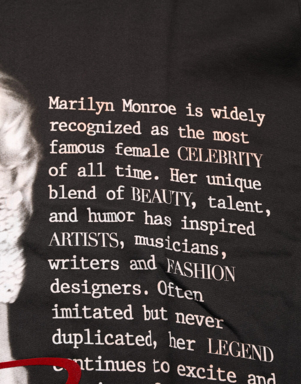 Dolce & Gabbana Schwarzes Marilyn Monroe Baumwoll-T-Shirt mit Rundhalsausschnitt