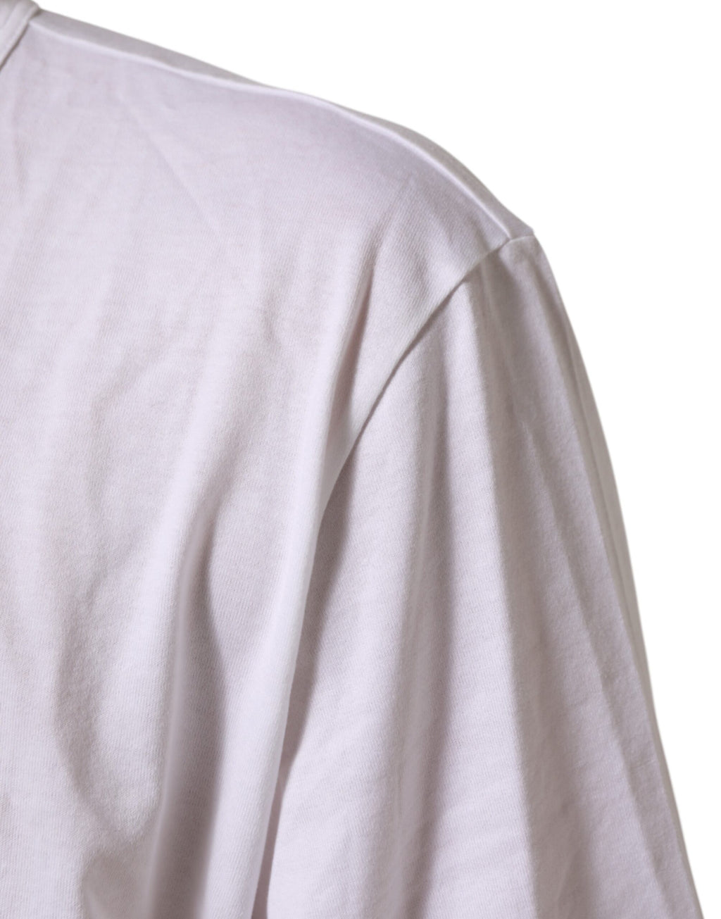 Dolce & Gabbana Weißes Baumwoll-T-Shirt mit V-Ausschnitt und kurzen Ärmeln