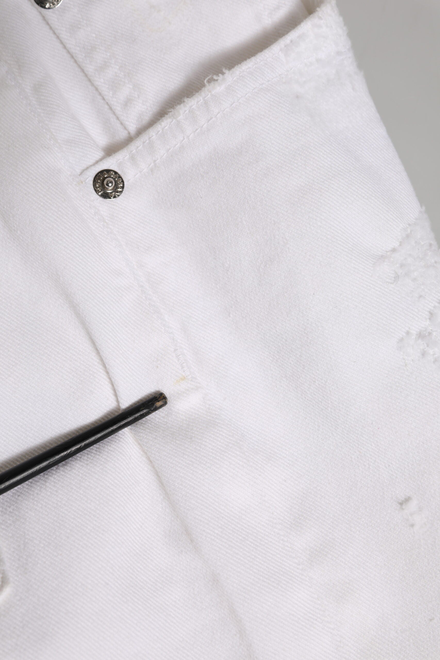 Dolce & Gabbana Weiße zerfetzte BOYFRIEND Denim-Jeans aus Baumwolle