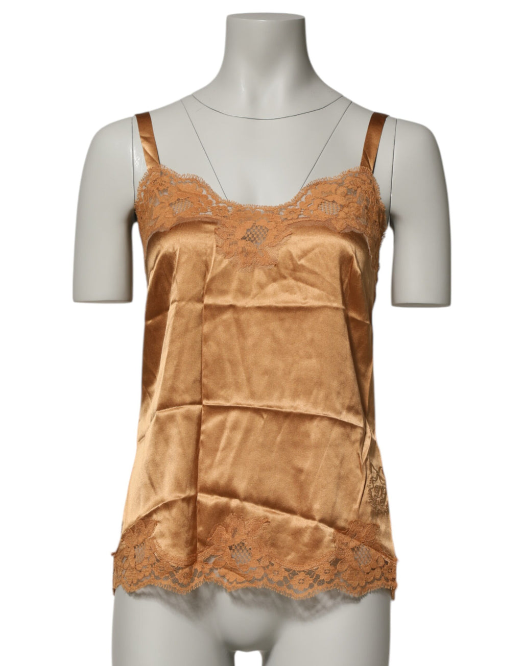 Dolce & Gabbana Braun Floral Spitze Seide Satin Tank Dessous Unterwäsche