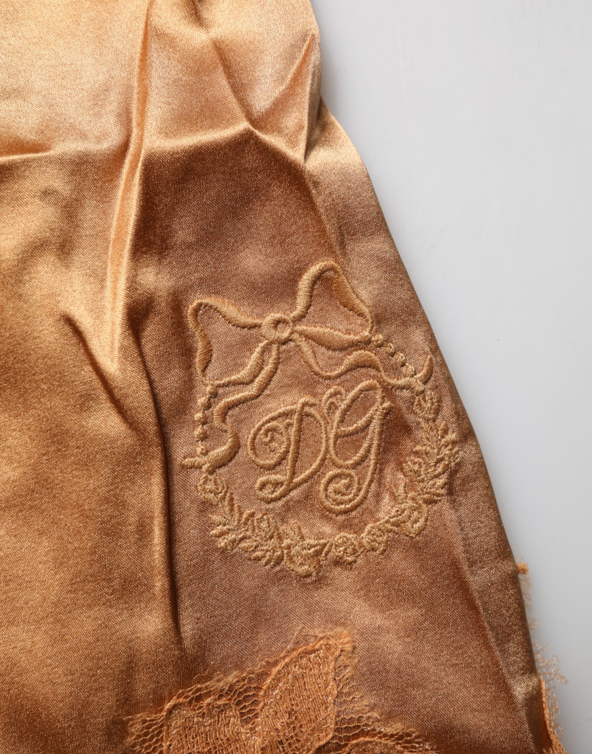 Dolce & Gabbana Braun Floral Spitze Seide Satin Tank Dessous Unterwäsche