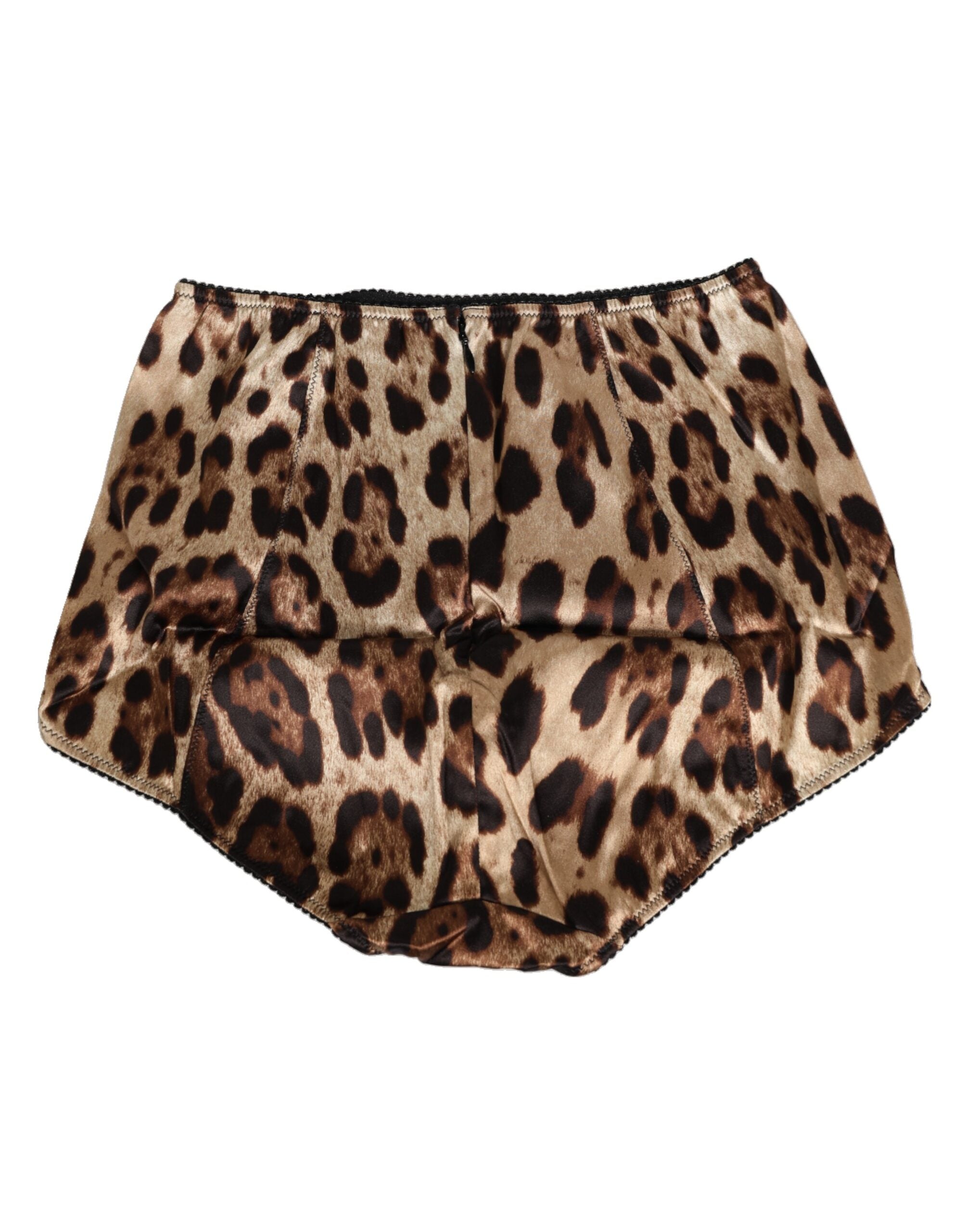 Dolce & Gabbana Multicolor Leopard Seide Hohe Taille Mieder Unterwäsche
