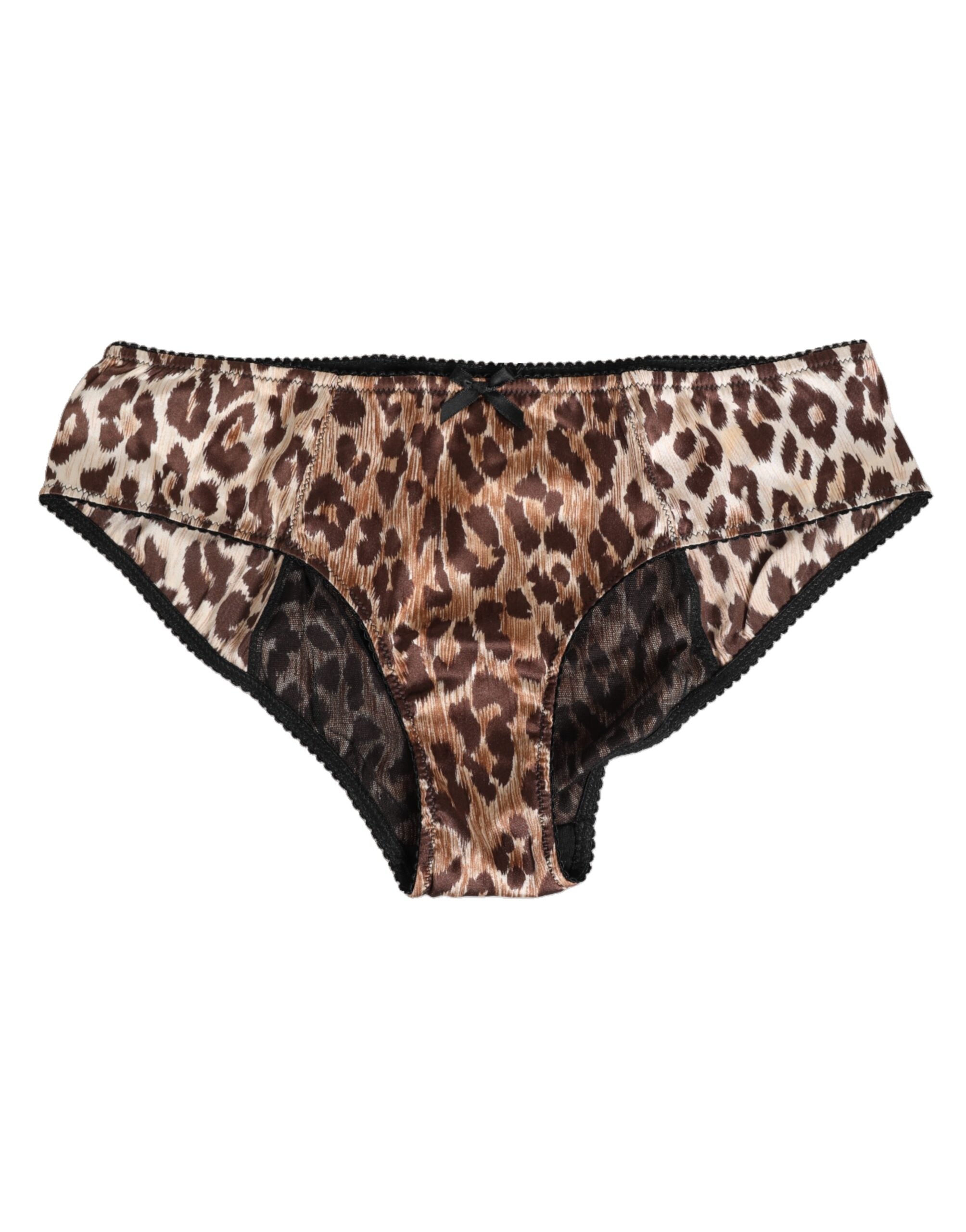 Dolce & Gabbana Multicolor Leopard Print Gürtel Panty Unterwäsche