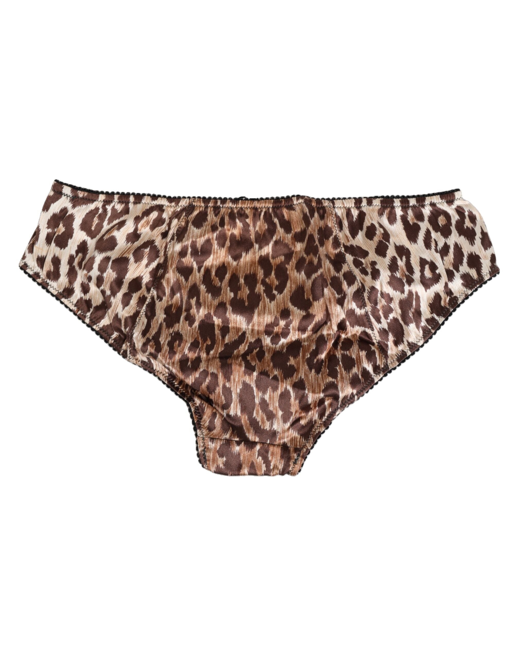Dolce & Gabbana Multicolor Leopard Print Gürtel Panty Unterwäsche
