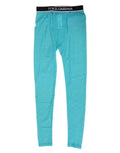 Dolce & Gabbana Light Blue Nylon Logo Lace Leggings Broek Ondergoed