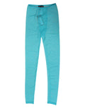 Dolce & Gabbana Light Blue Nylon Logo Lace Leggings Broek Ondergoed