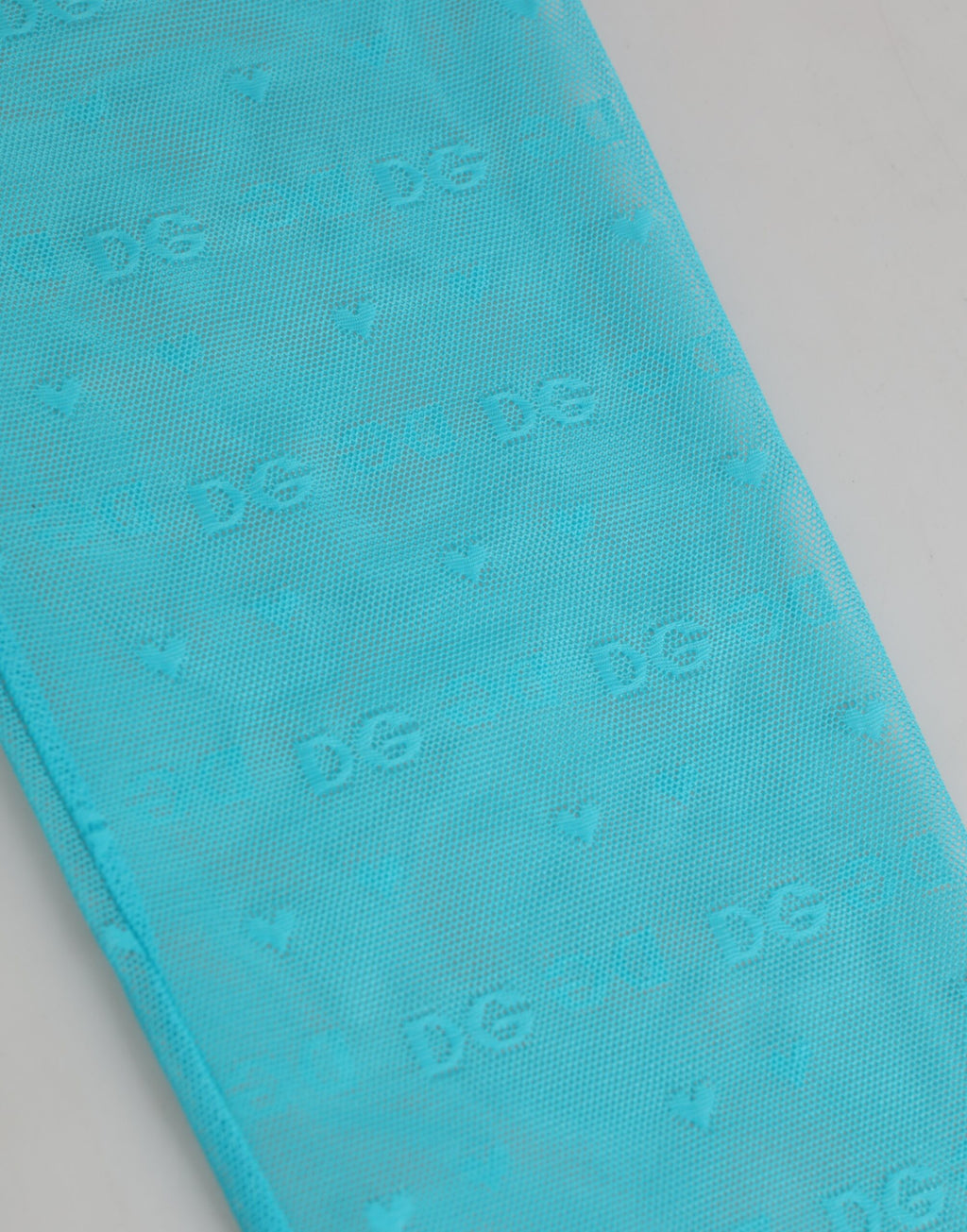 Dolce & Gabbana Light Blue Nylon Logo Lace Leggings Broek Ondergoed