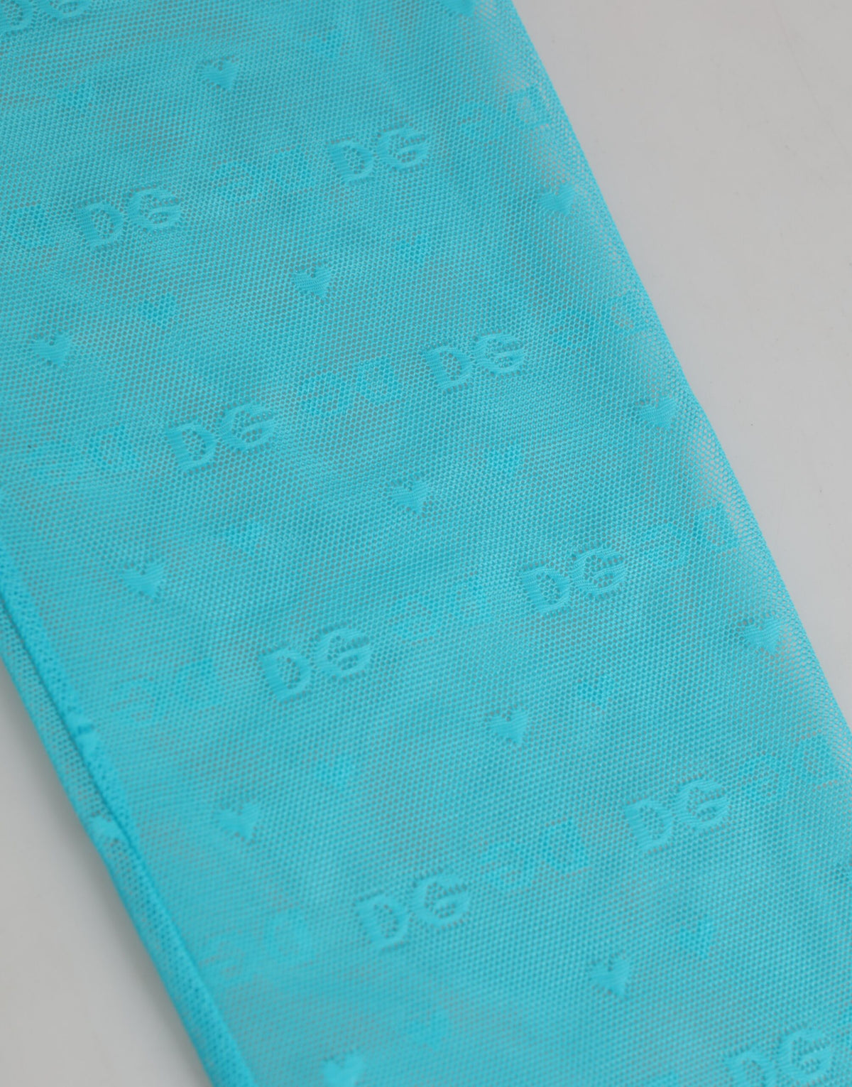 Dolce & Gabbana Light Blue Nylon Logo Lace Leggings Broek Ondergoed