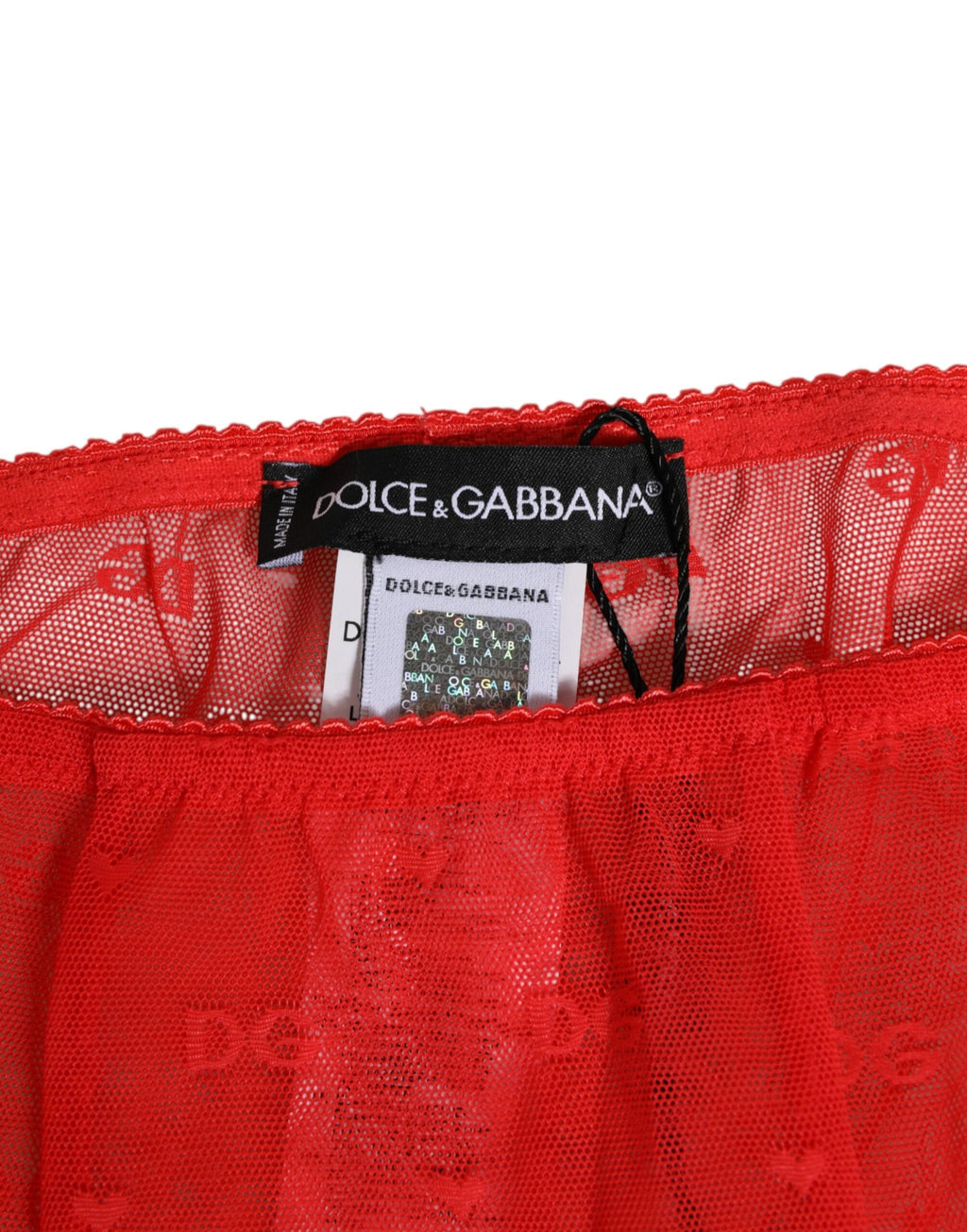Dolce & Gabbana Rote Nylon Logo Spitze Leggings Hose Unterwäsche