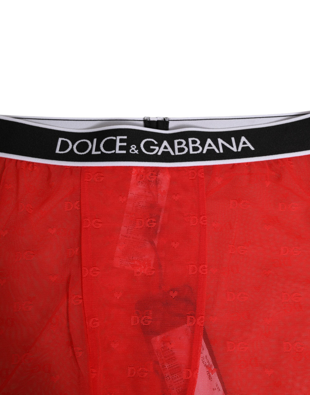 Dolce & Gabbana Rote Logo-Spitze Enge Midi-Hose Unterwäsche