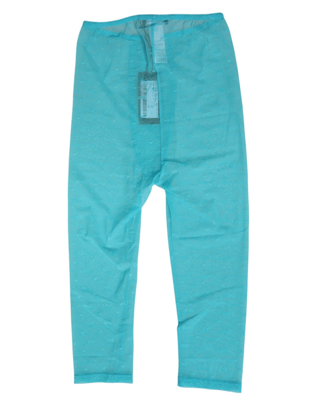 Dolce & Gabbana Hellblaue Logo-Spitze Enge Midi-Hose Unterwäsche