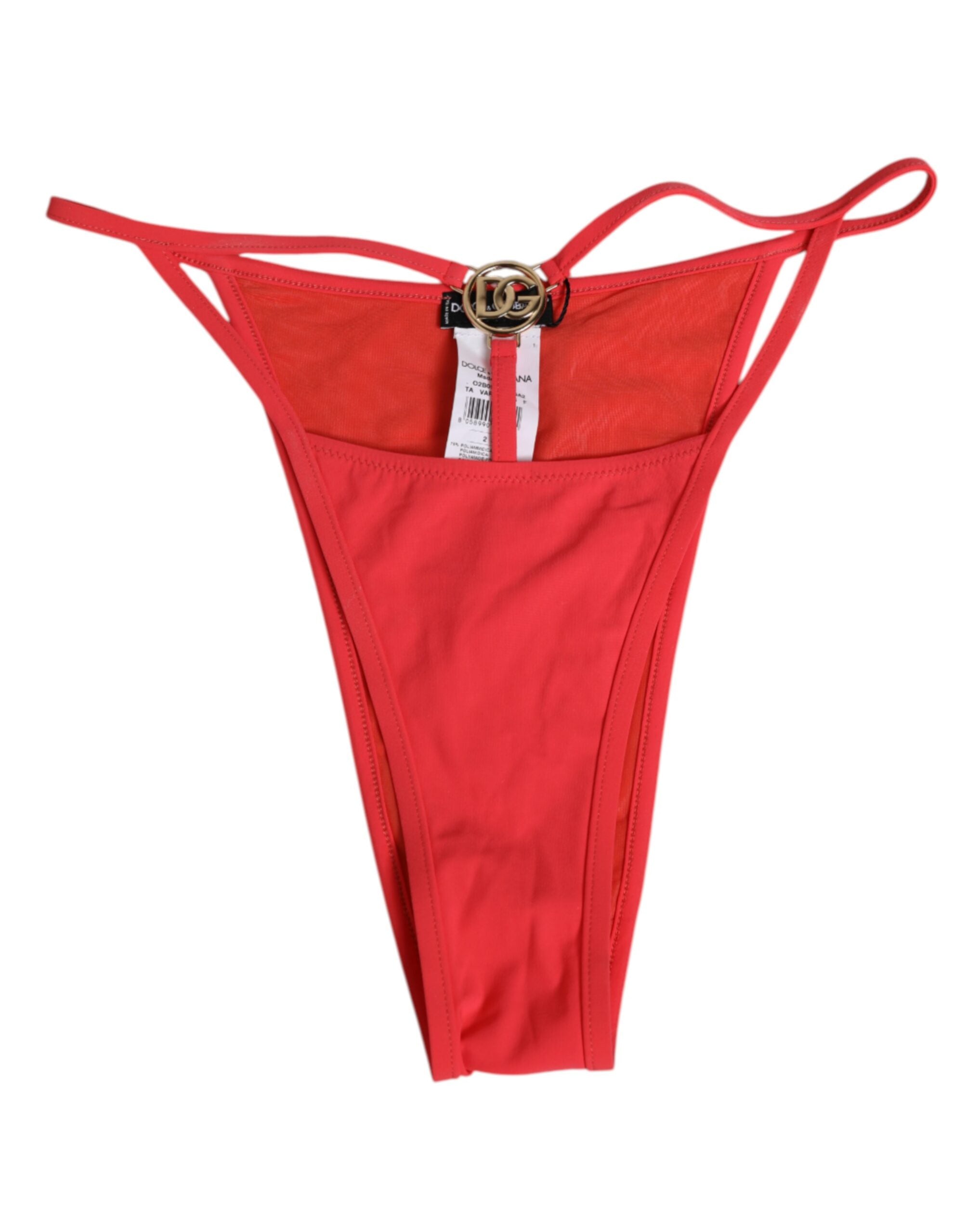 Dolce & Gabbana Rote Nylon Stretch Tanga Slip Unterwäsche