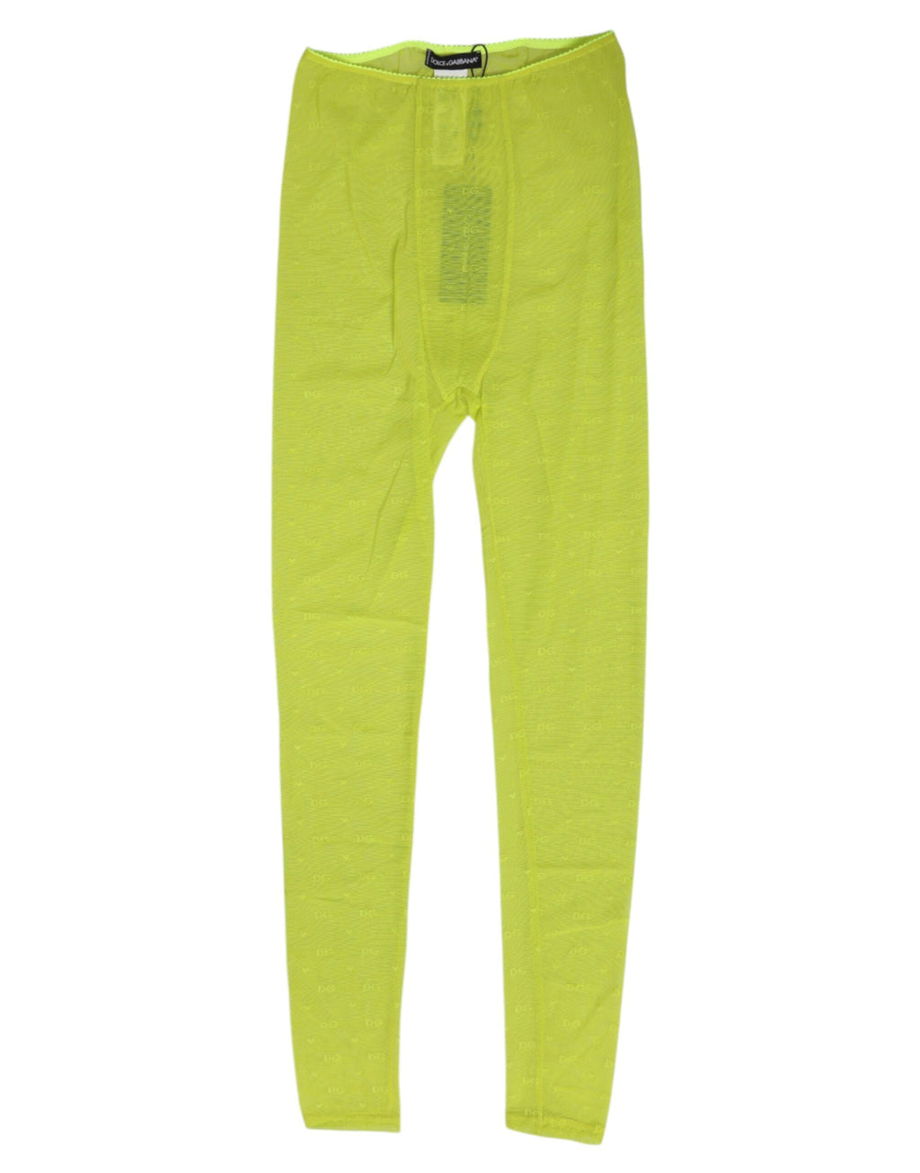 Dolce & Gabbana Neon Grün Nylon Logo Spitze Leggings Hosen Unterwäsche