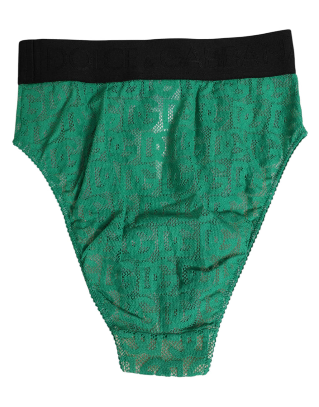 Dolce & Gabbana Grüner DG Logo Lace High Brief Slip Unterwäsche