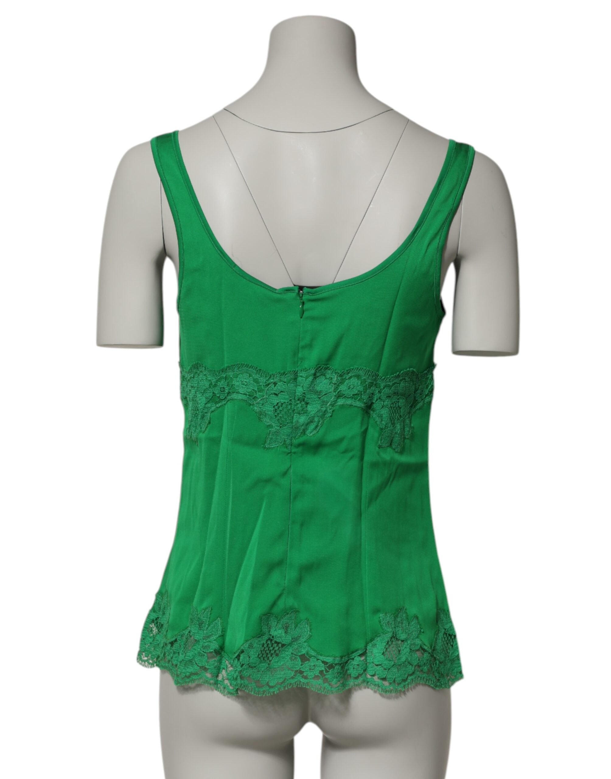 Dolce & Gabbana Grünes florales Spitzen-Tank-Dessous-Top Unterwäsche