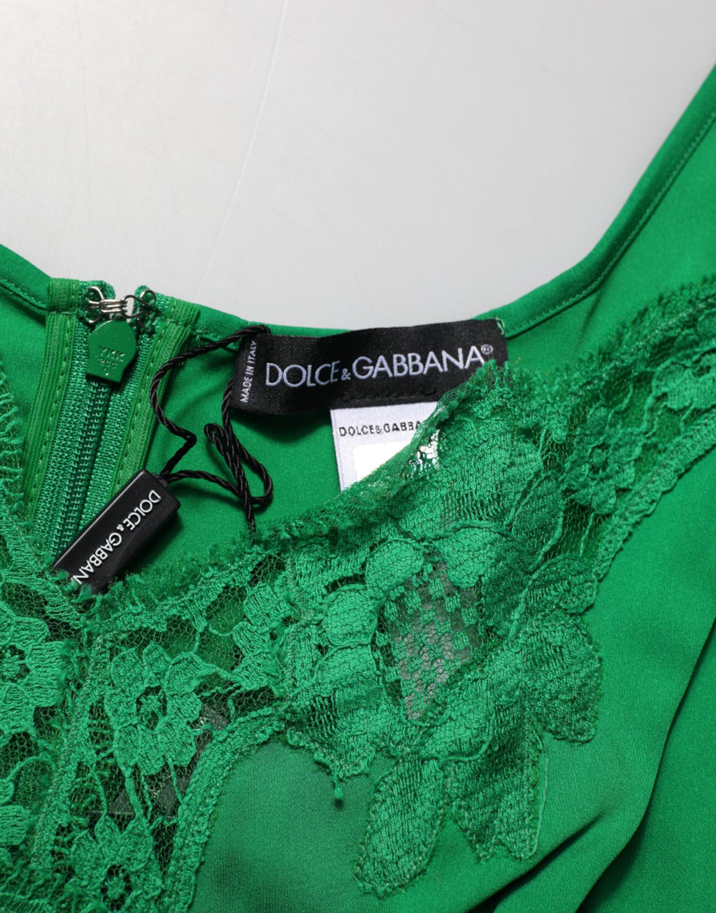 Dolce & Gabbana Grünes florales Spitzen-Tank-Dessous-Top Unterwäsche