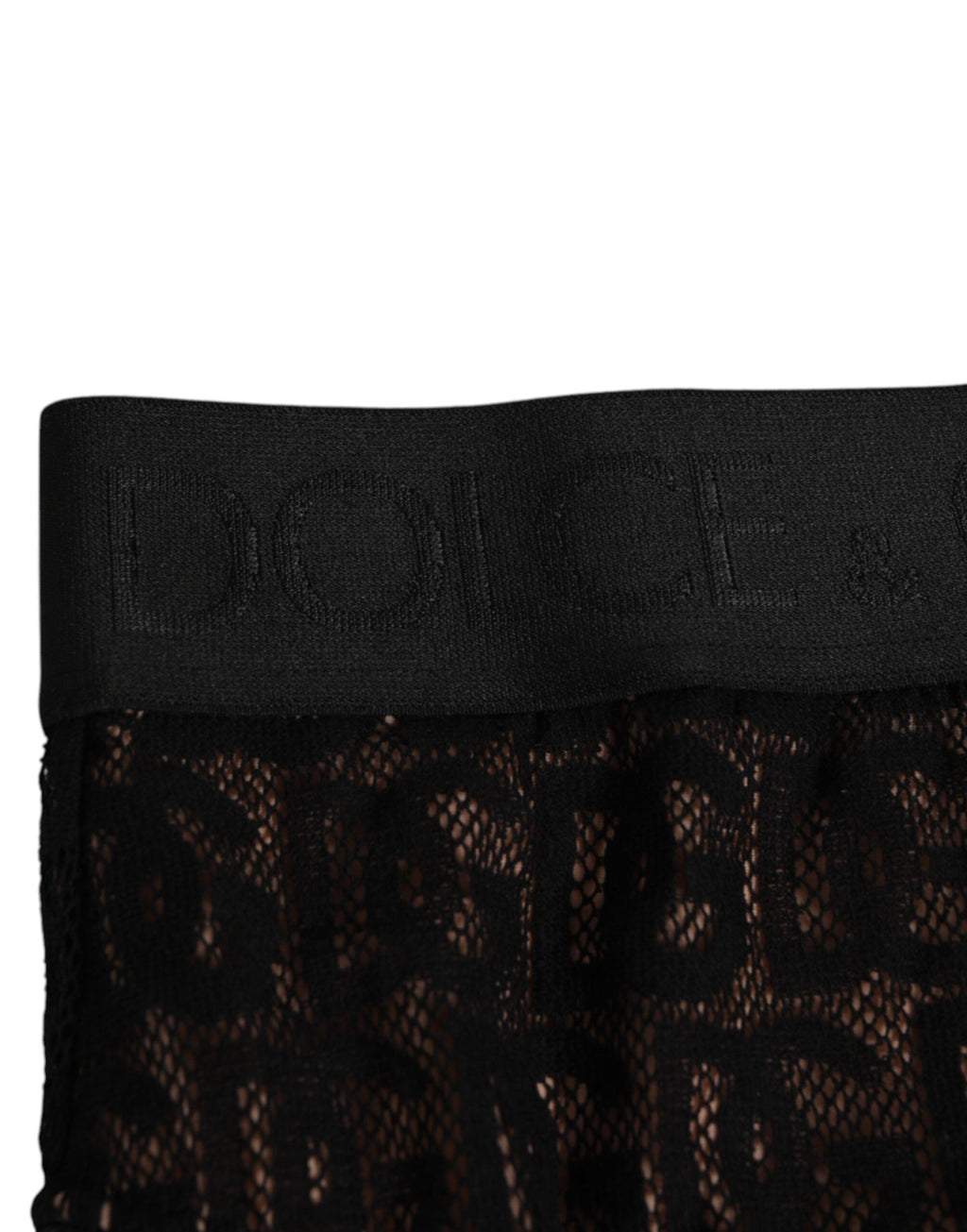 Dolce & Gabbana Schwarzer DG Logo Lace High Brief Slip Unterwäsche