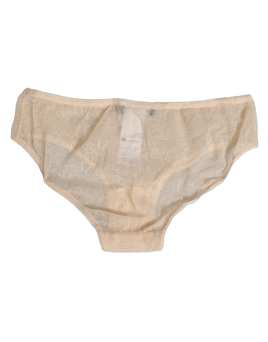 Dolce & Gabbana Beige DG Logo Lace Mid Waist Panty Unterwäsche