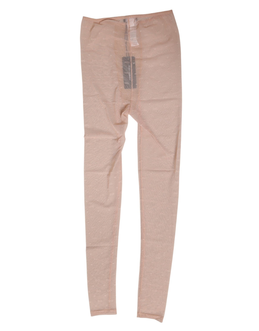 Dolce & Gabbana Beige Nylon Logo Spitze Leggings Hose Unterwäsche