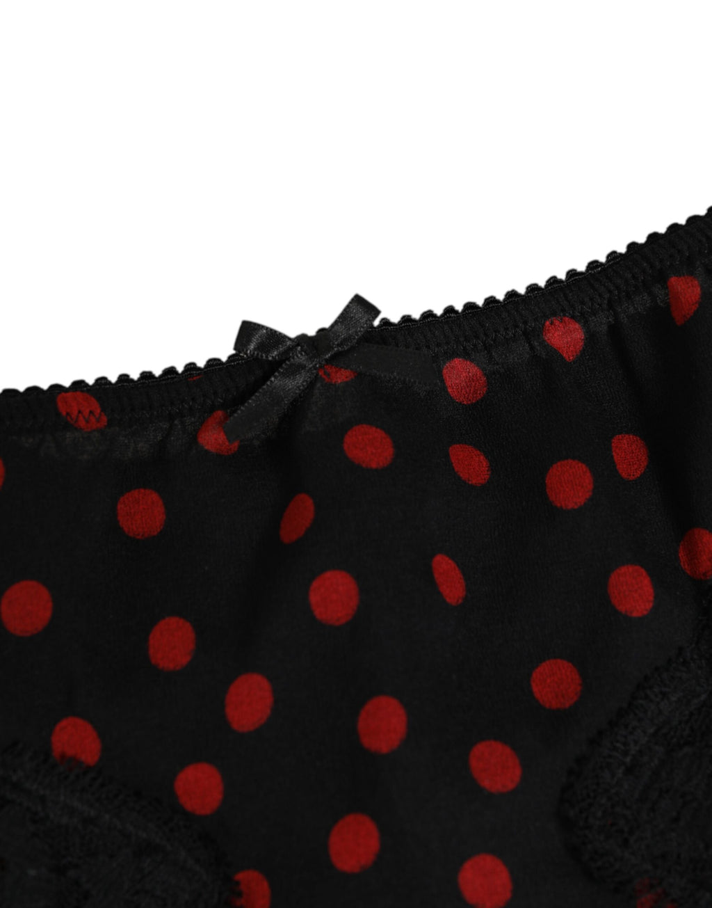 Dolce & Gabbana Schwarz gepunktete Seidenpanty mit niedriger Taille Unterwäsche