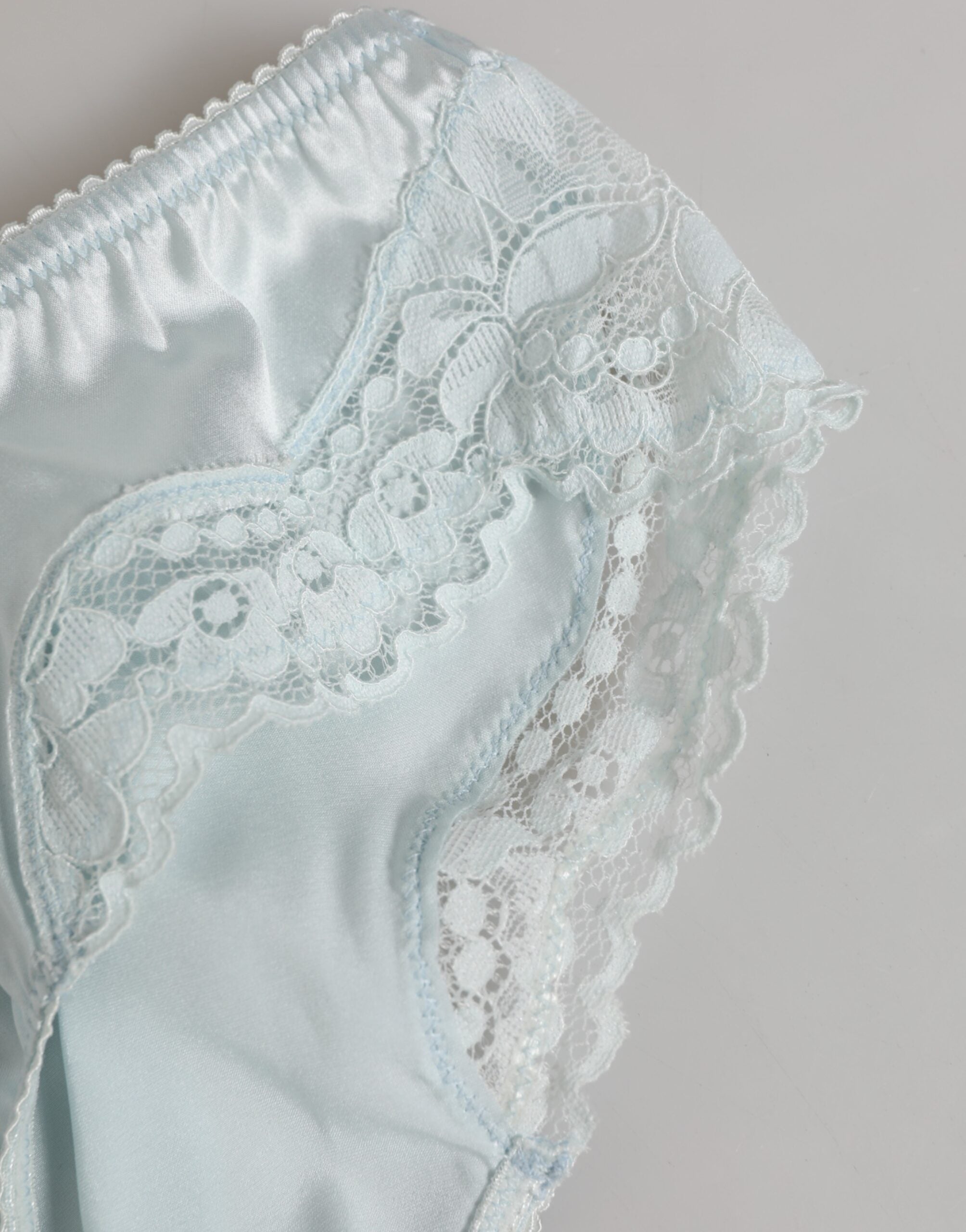 Dolce & Gabbana Graue Seide Satin Floral Spitze Panty Slip Unterwäsche