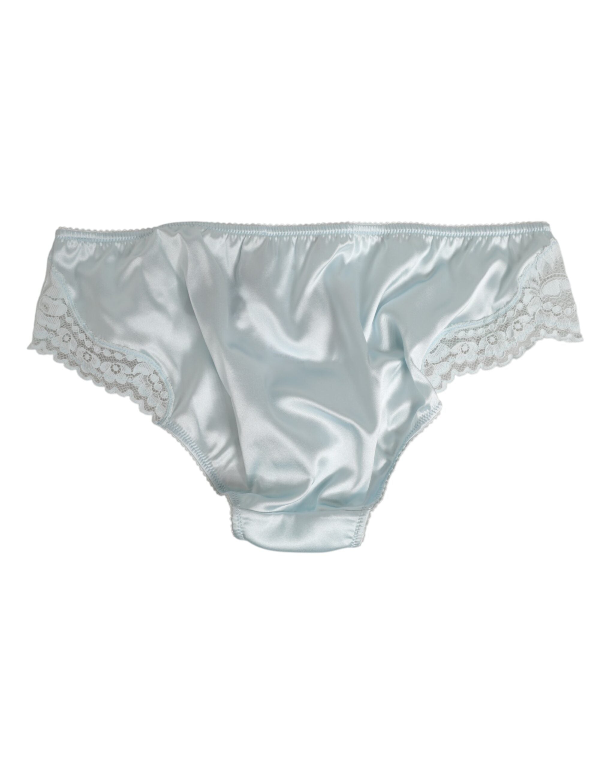 Dolce & Gabbana Graue Seide Satin Floral Spitze Panty Slip Unterwäsche