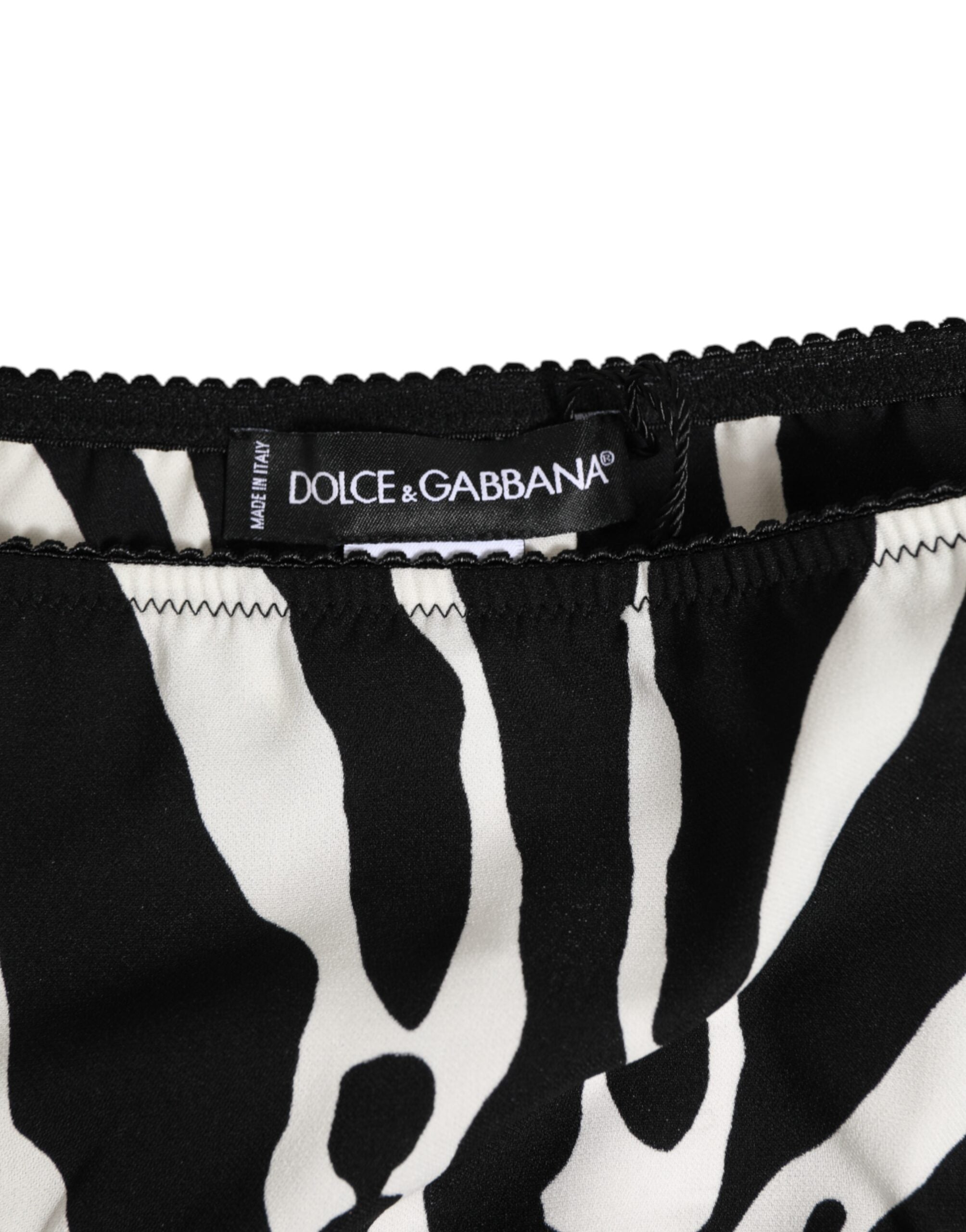 Dolce & Gabbana Schwarzer weißer Zebradruck Slip Unterwäsche