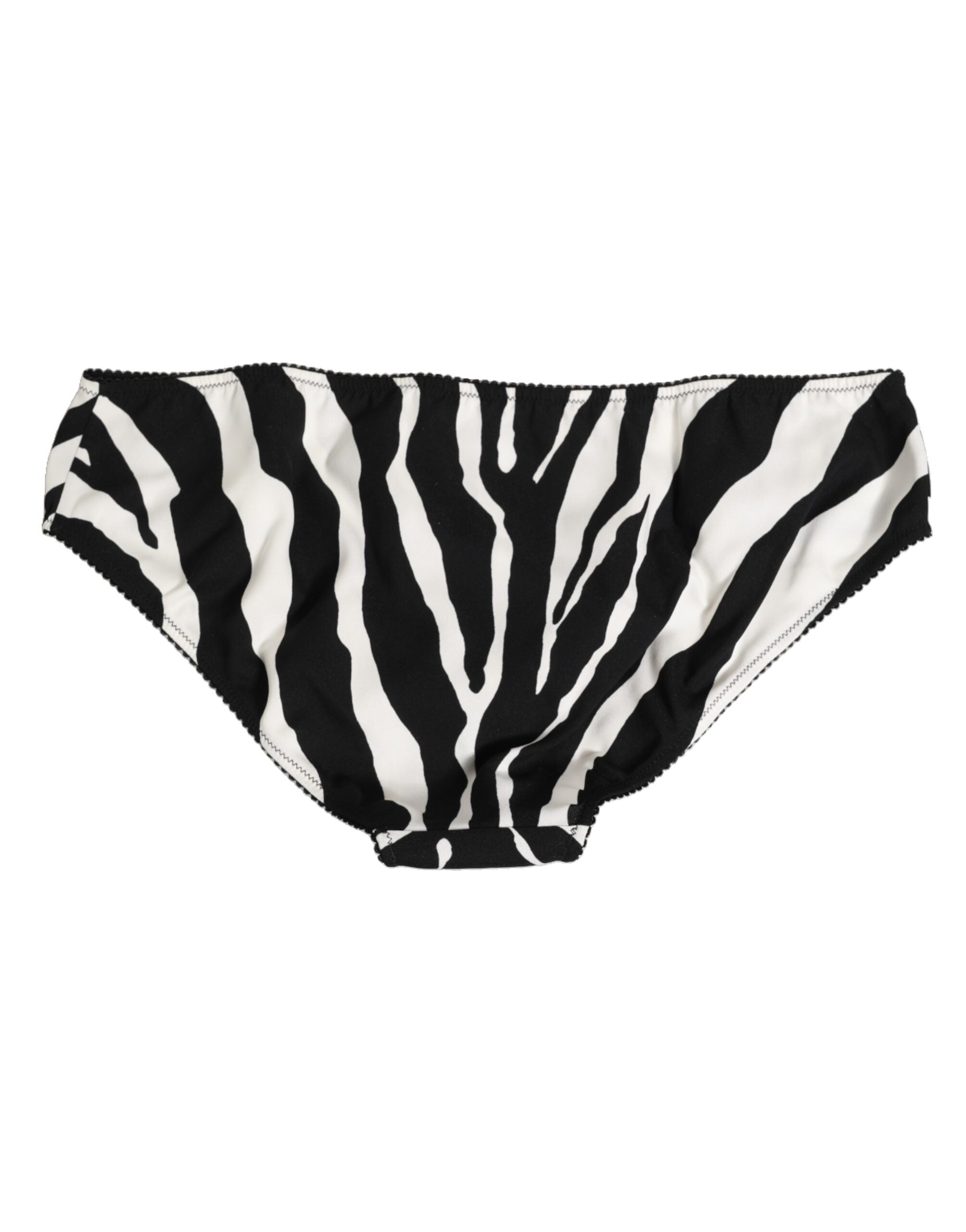 Dolce & Gabbana Schwarzer weißer Zebradruck Slip Unterwäsche