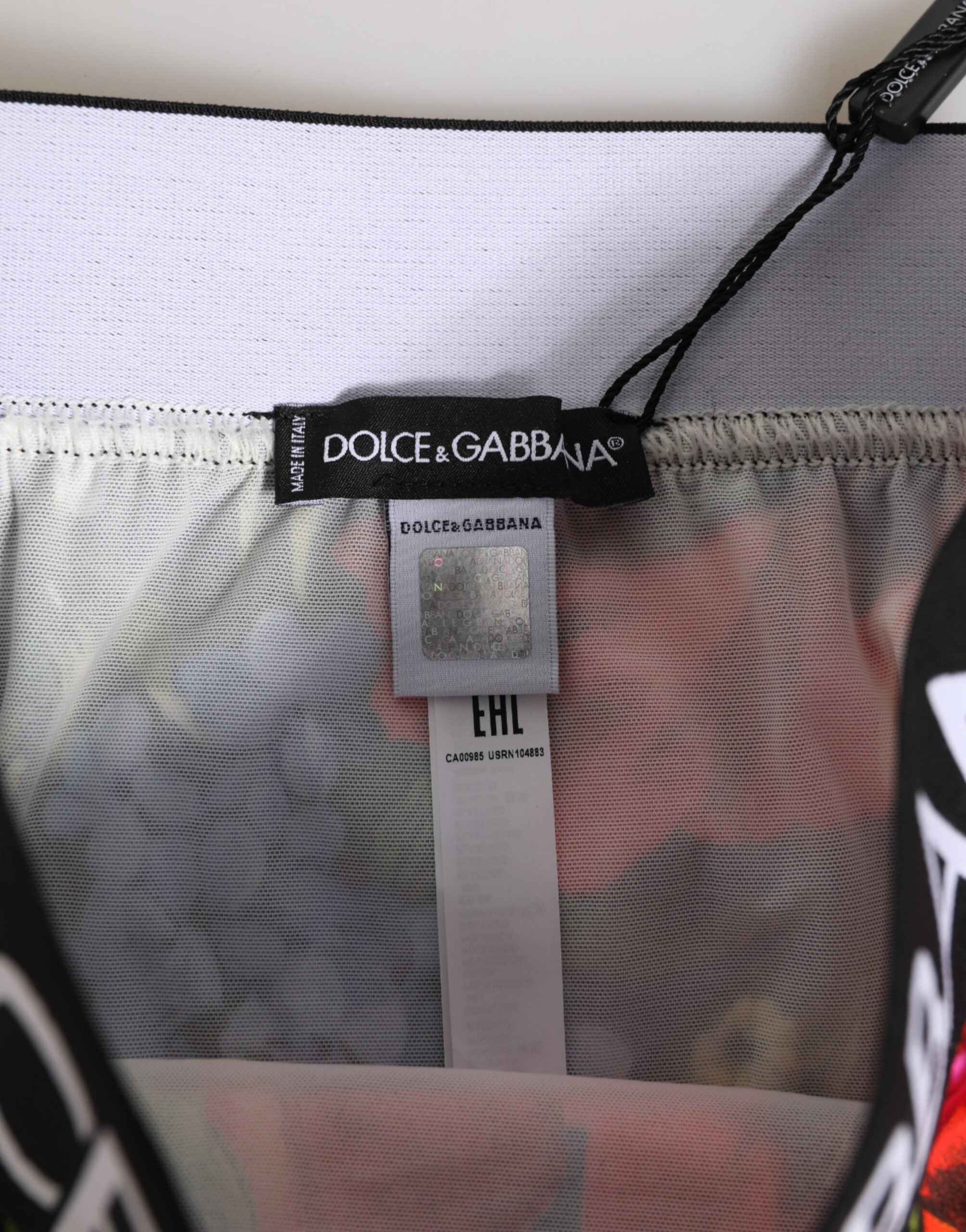 Dolce & Gabbana Multicolor Floral Print Hohe Taille Panty Unterwäsche