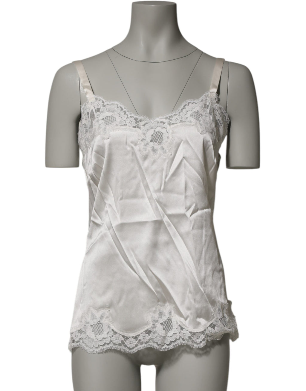 Dolce & Gabbana Gebroken Wit Bloemen Kanten Tank Top Lingerie Ondergoed