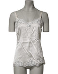 Dolce & Gabbana Gebroken Wit Bloemen Kanten Tank Top Lingerie Ondergoed