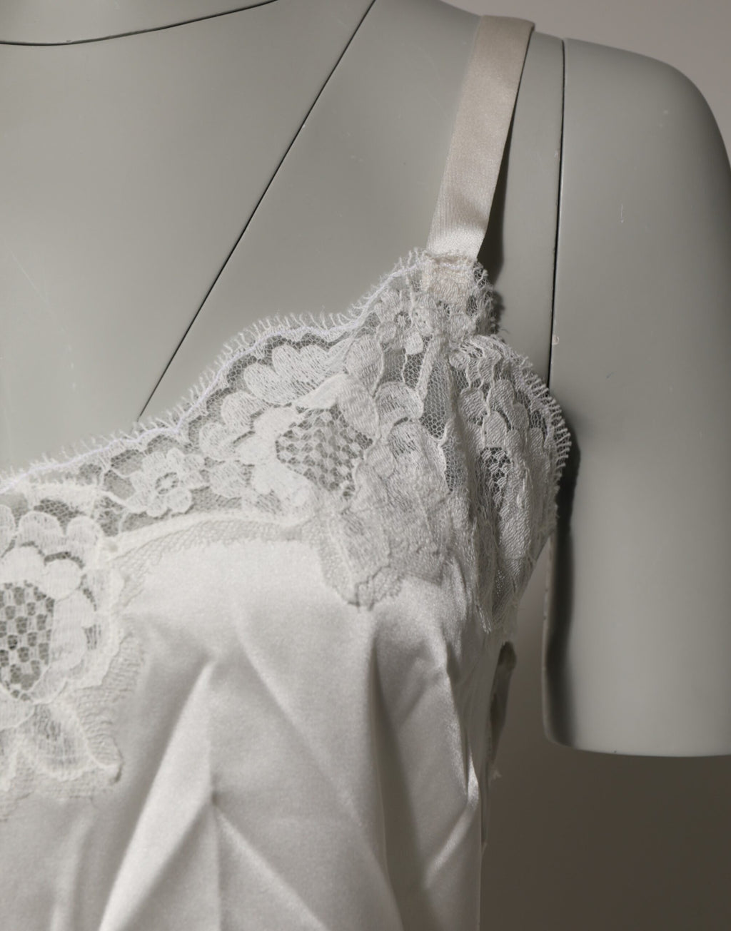 Dolce & Gabbana Gebroken Wit Bloemen Kanten Tank Top Lingerie Ondergoed