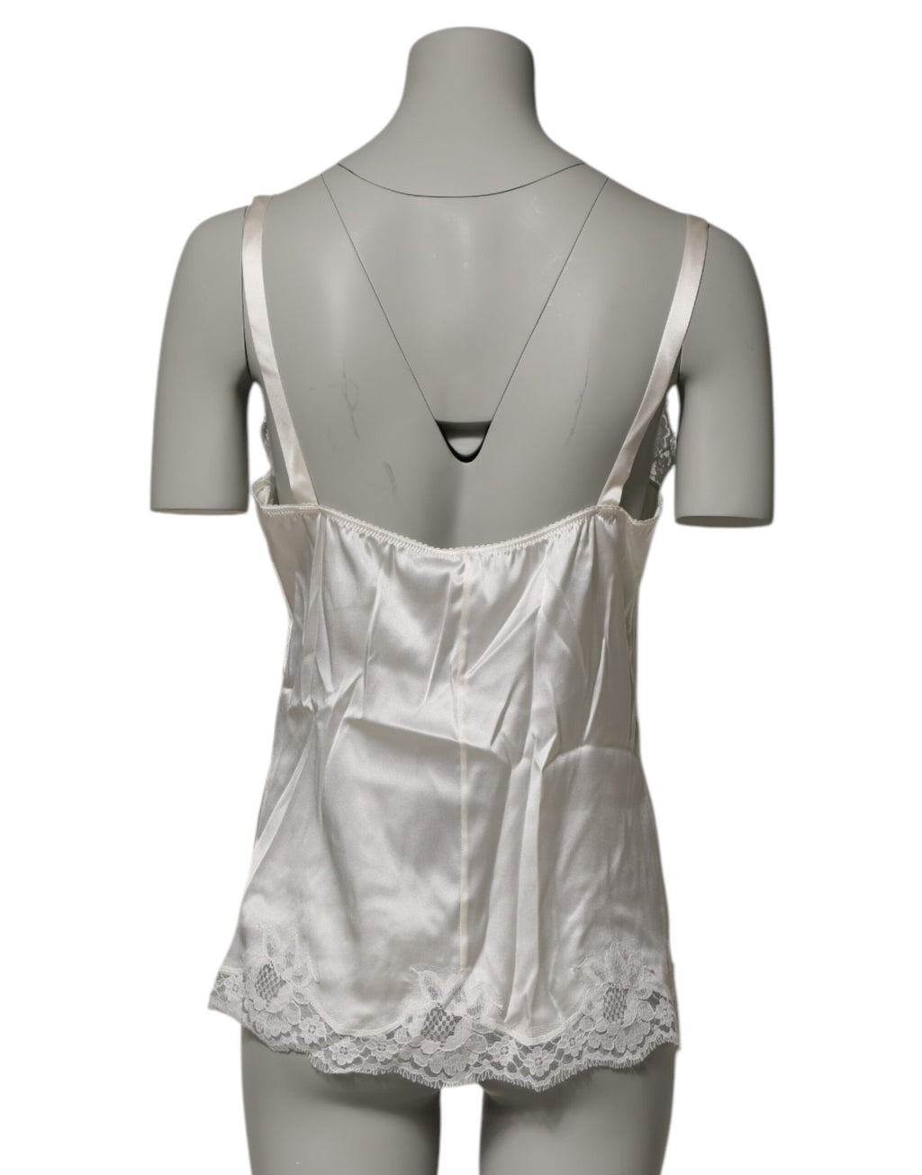 Dolce & Gabbana Gebroken Wit Bloemen Kanten Tank Top Lingerie Ondergoed