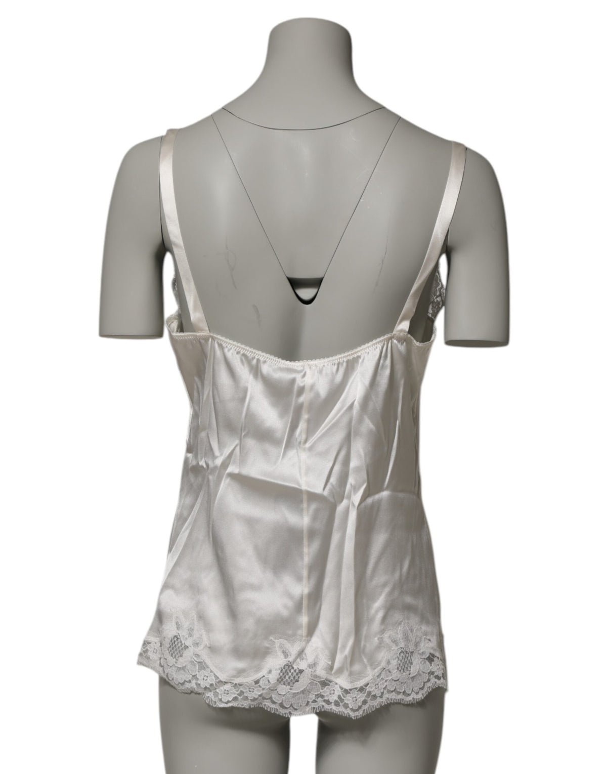 Dolce & Gabbana Gebroken Wit Bloemen Kanten Tank Top Lingerie Ondergoed
