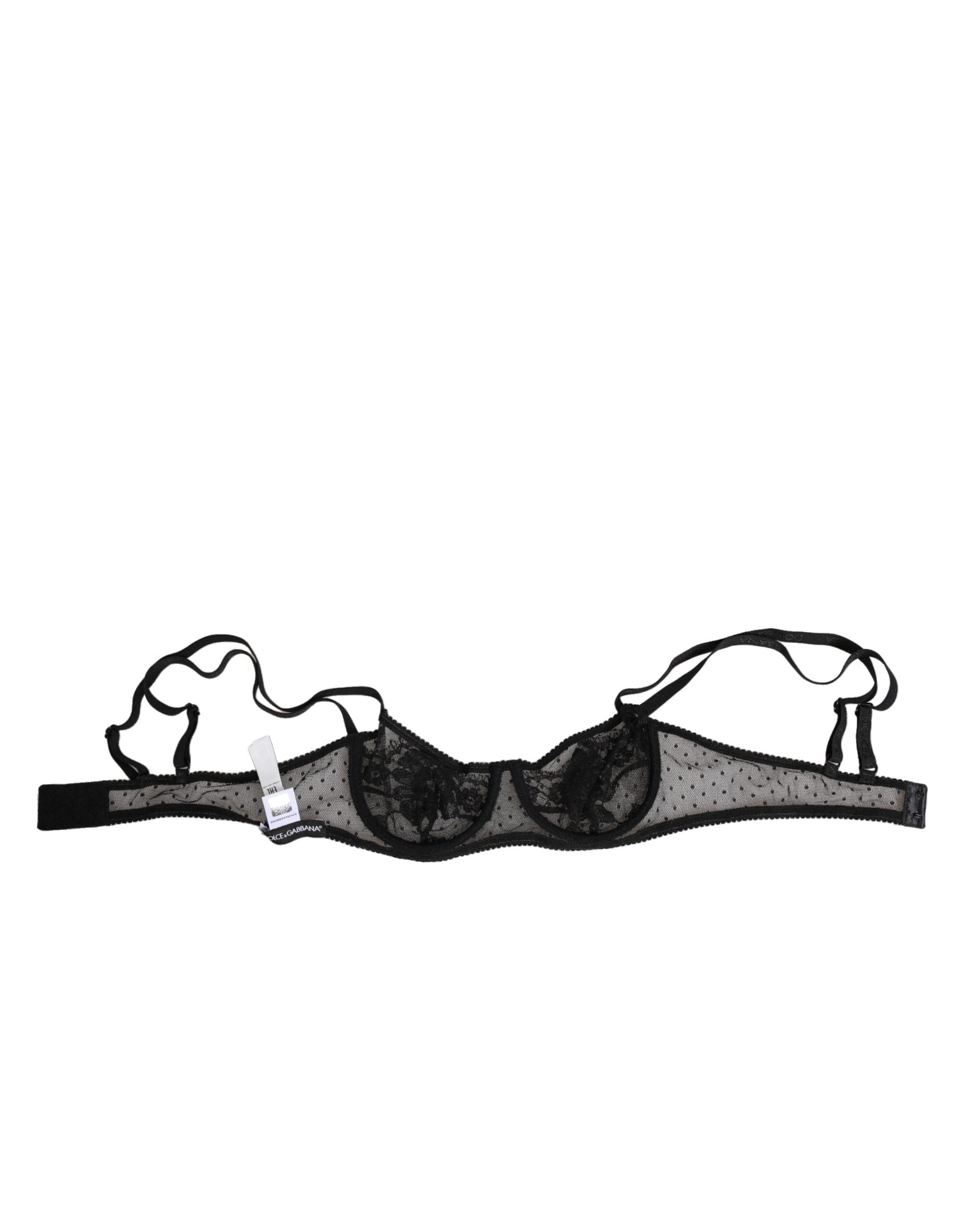 Dolce & Gabbana Schwarzer geblümter Bügel-Balconette-BH Unterwäsche