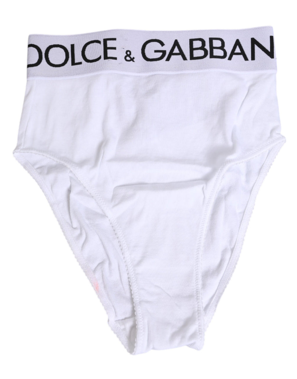 Dolce & Gabbana Weiße Baumwoll-Stretch-Panty mit hoher Taille Unterwäsche
