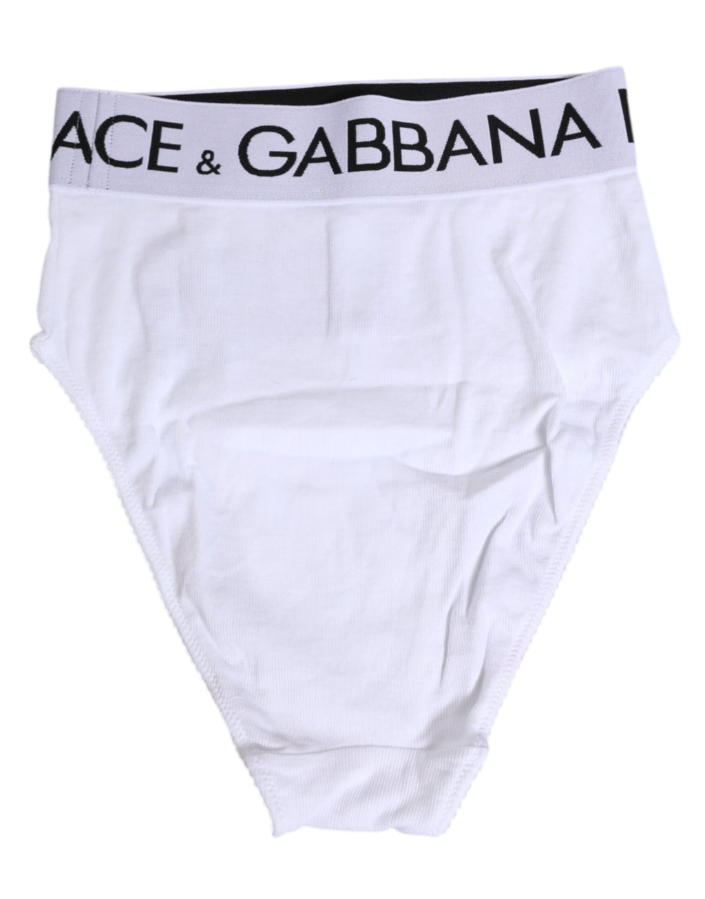 Dolce & Gabbana Weiße Baumwoll-Stretch-Panty mit hoher Taille Unterwäsche
