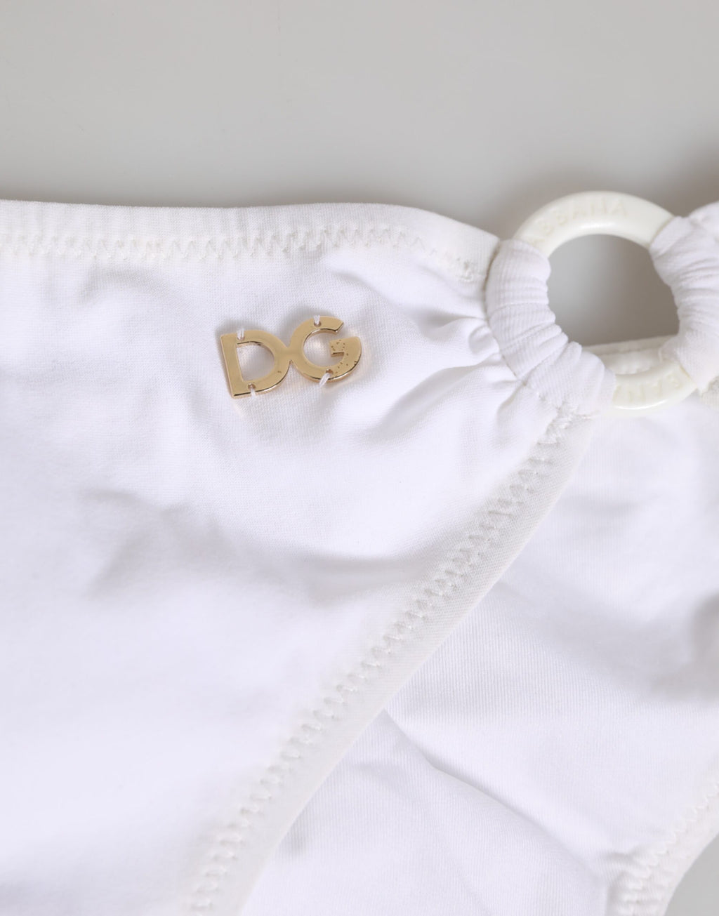 Dolce & Gabbana Weißer Logo-Badeanzug 2 Stück Oberteil Unterteil Bademode