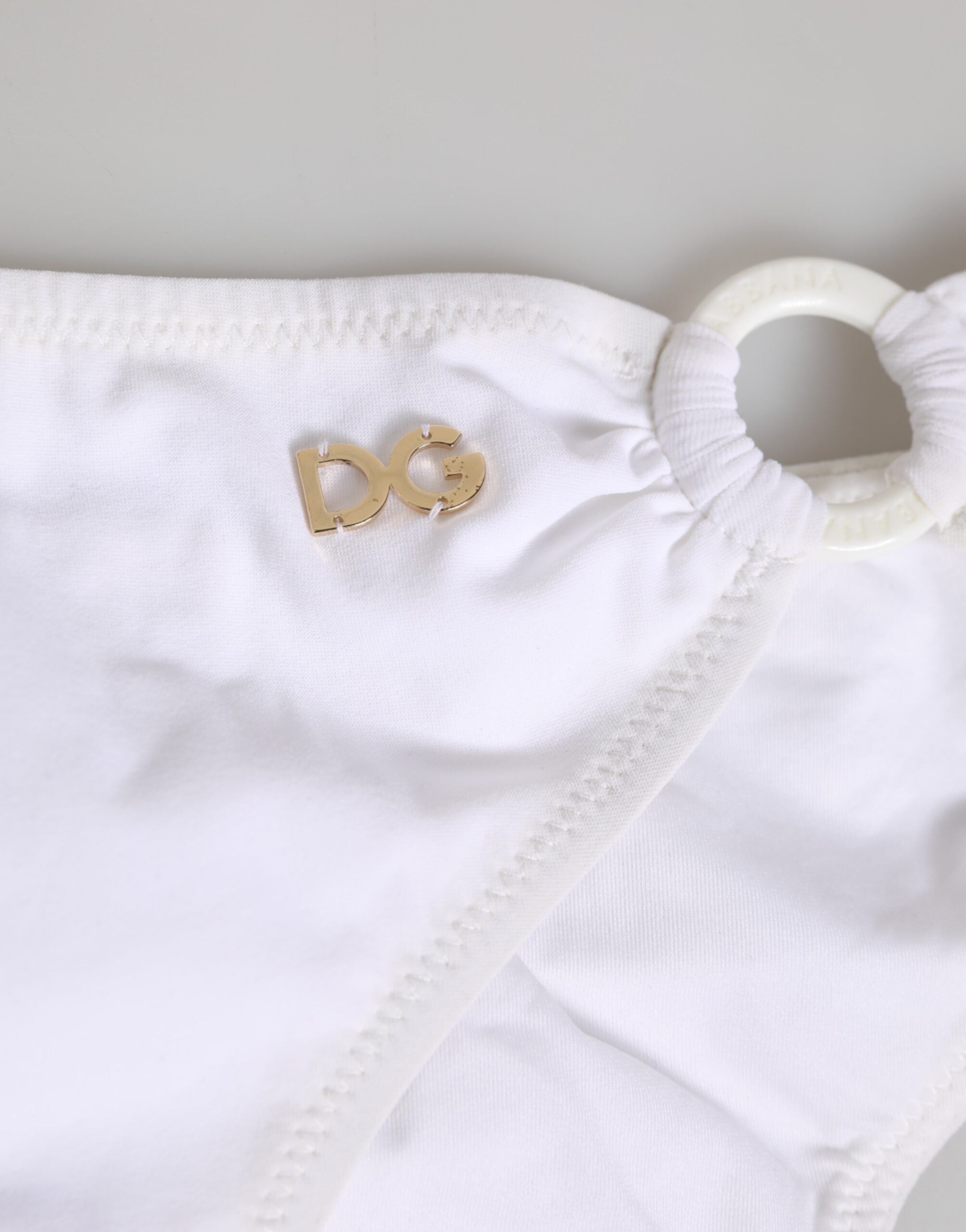 Dolce & Gabbana Weißer Logo-Badeanzug 2 Stück Oberteil Unterteil Bademode