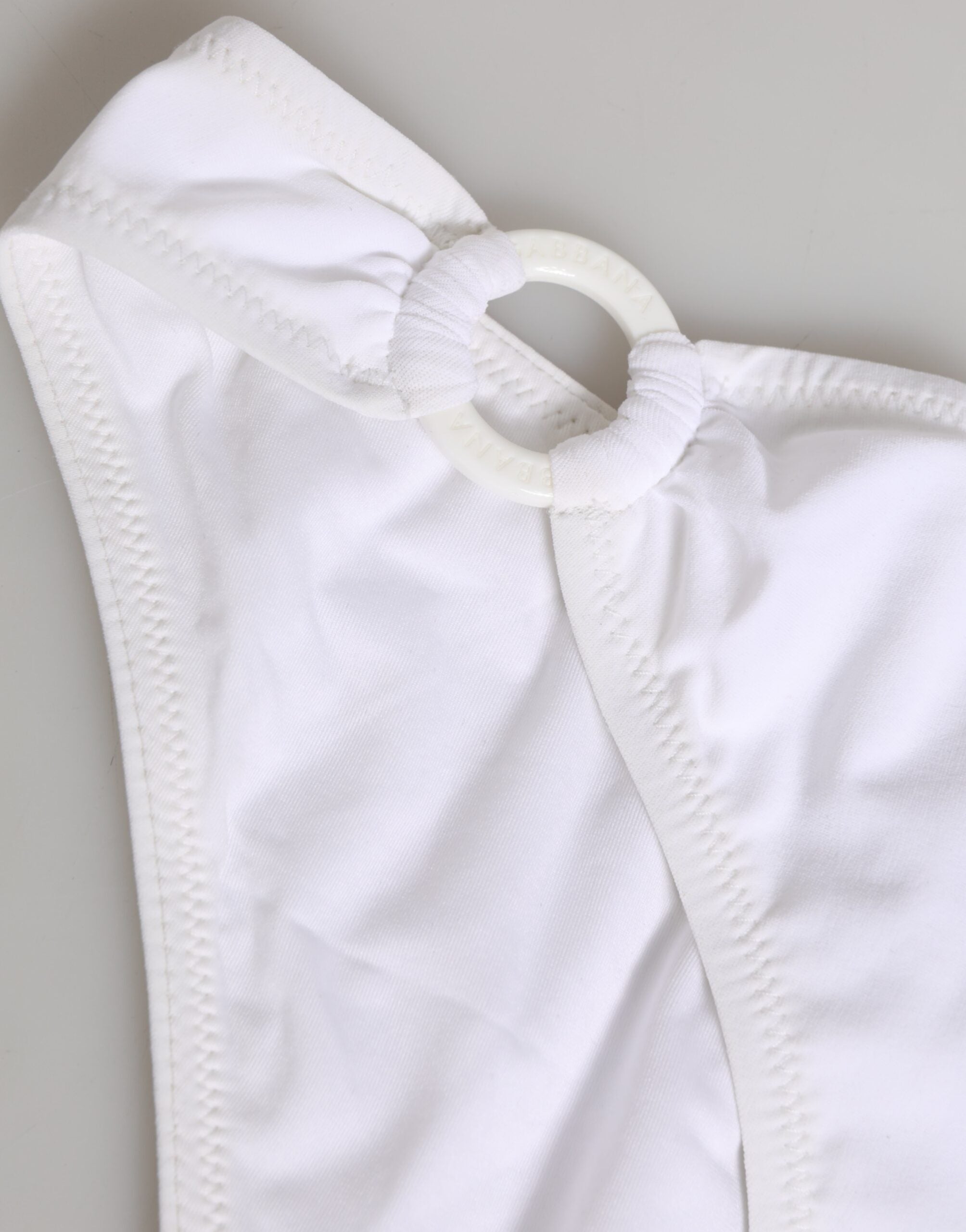 Dolce & Gabbana Weißer Logo-Badeanzug 2 Stück Oberteil Unterteil Bademode