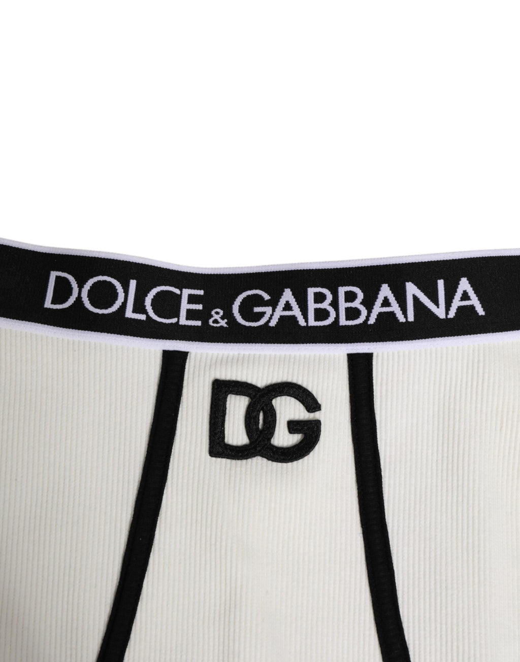 Dolce & Gabbana Weiße Baumwoll-Stretch-Unterwäsche mit hoher Taille in Culotte-Form