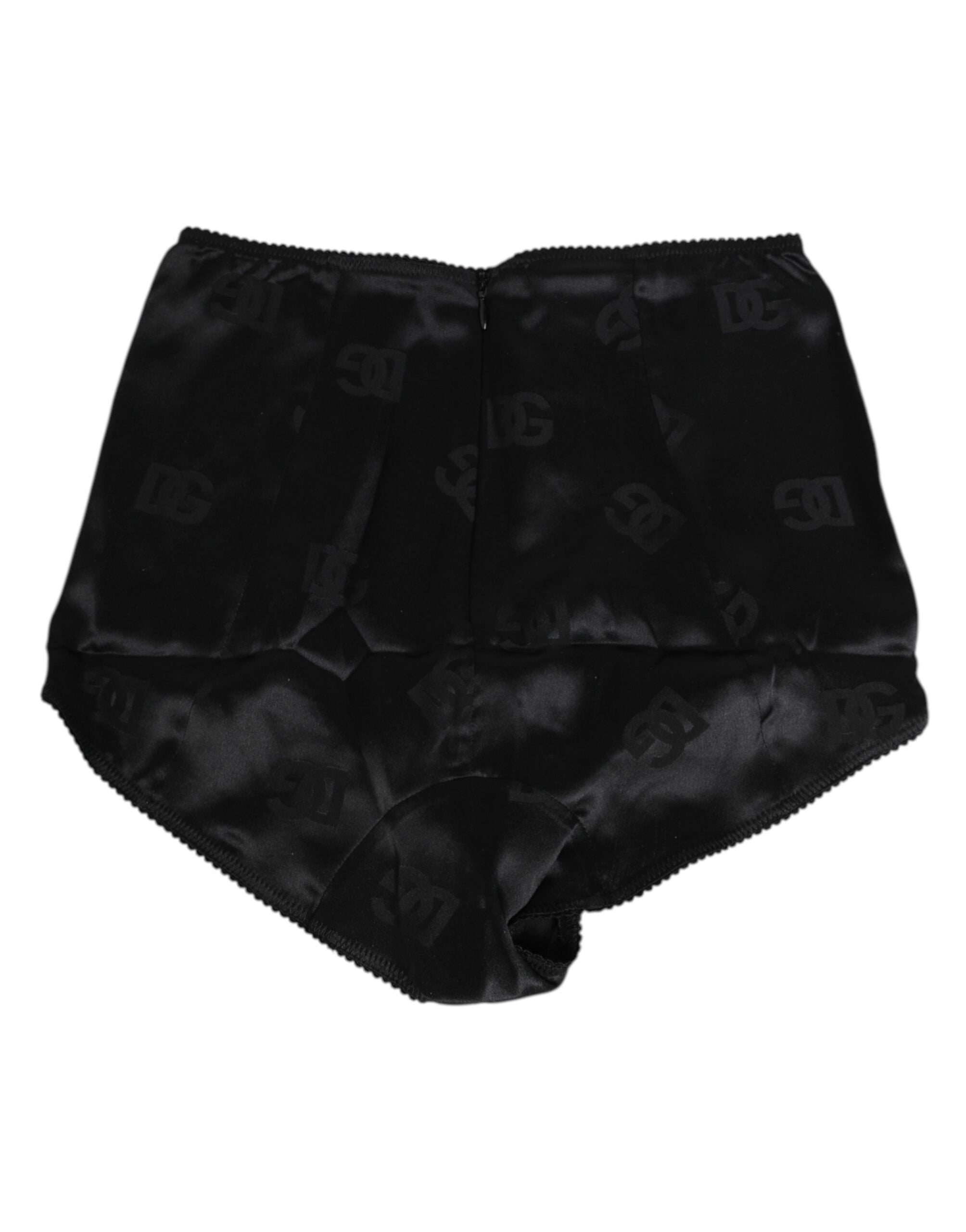 Dolce & Gabbana Schwarzes Seiden-Stretch-Mieder mit hoher Taille Unterwäsche