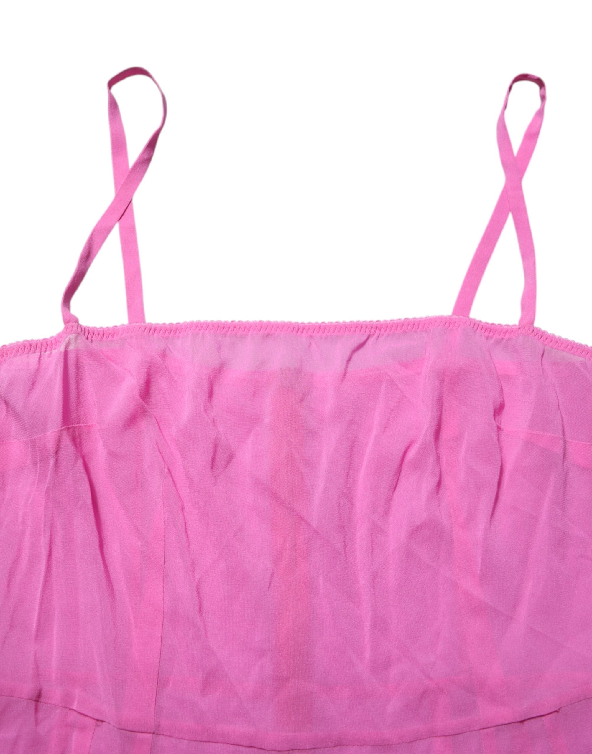Dolce & Gabbana Rosa Chemise Nylonmischung Transparente Unterwäsche Unterwäsche