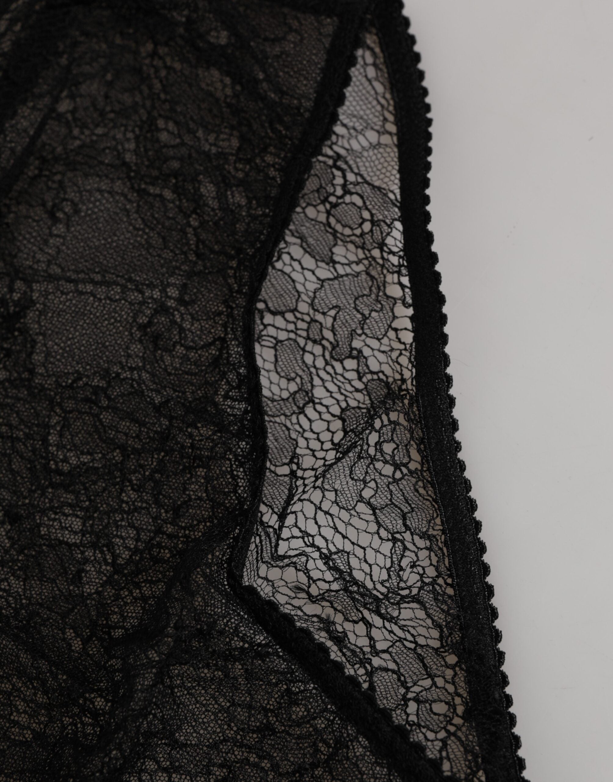 Dolce & Gabbana Schwarze Nylon Stretch Panty mit hoher Taille Unterwäsche