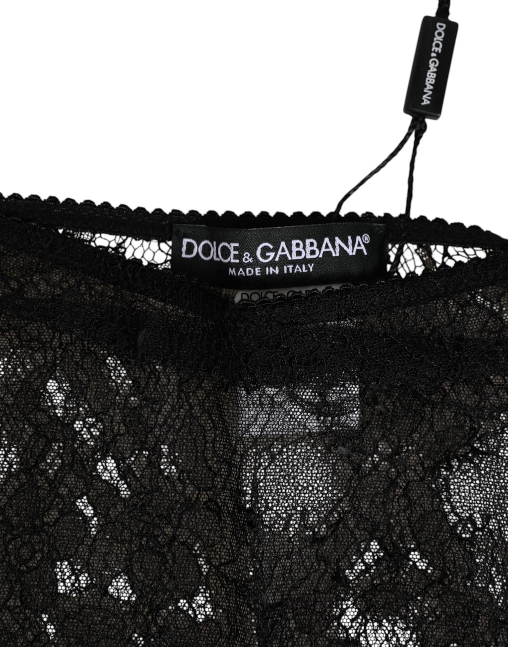 Dolce & Gabbana Schwarze Nylon Stretch Panty mit hoher Taille Unterwäsche