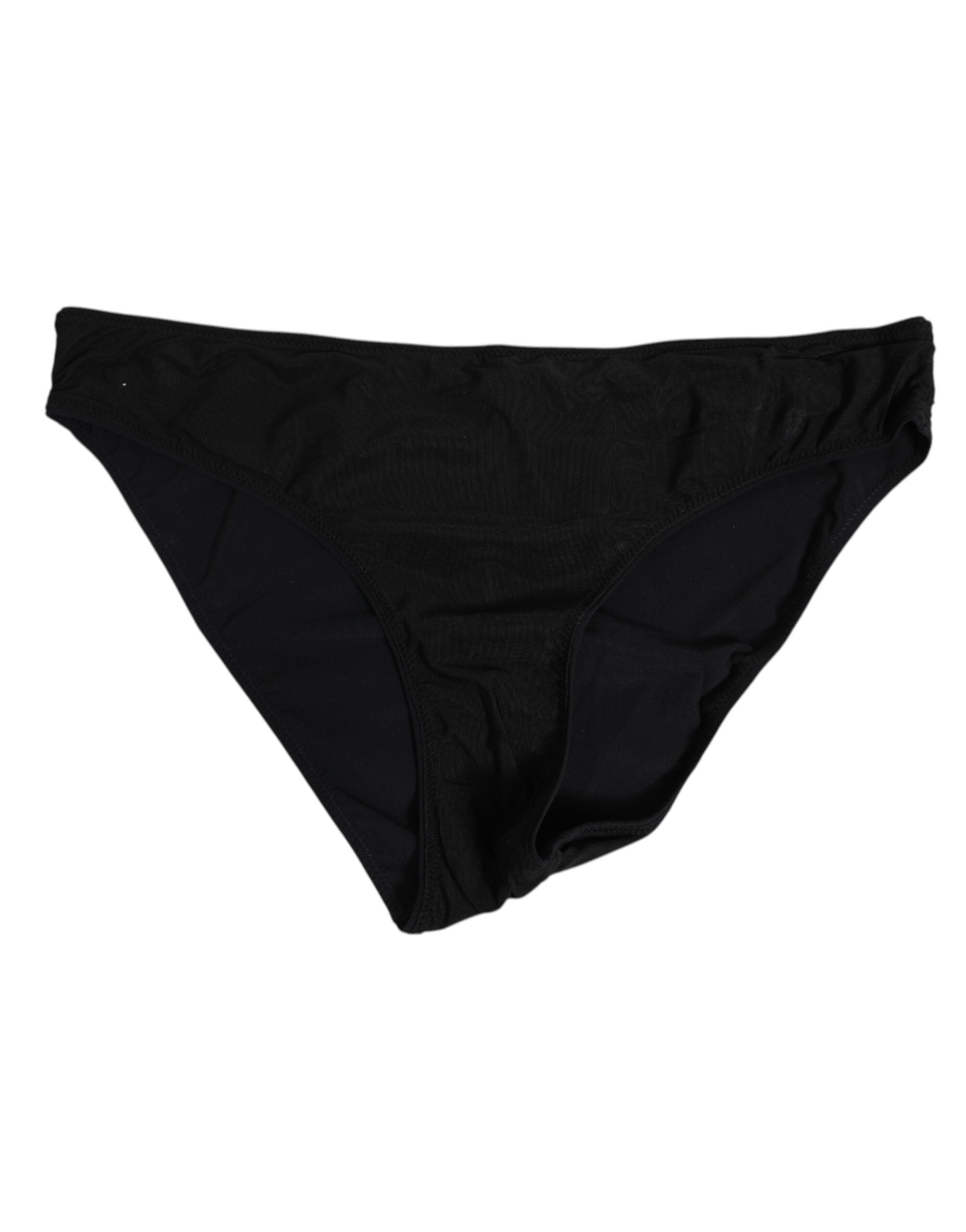 Dolce & Gabbana Schwarzer Nylon Stretch Slip Slip Frauen Unterwäsche