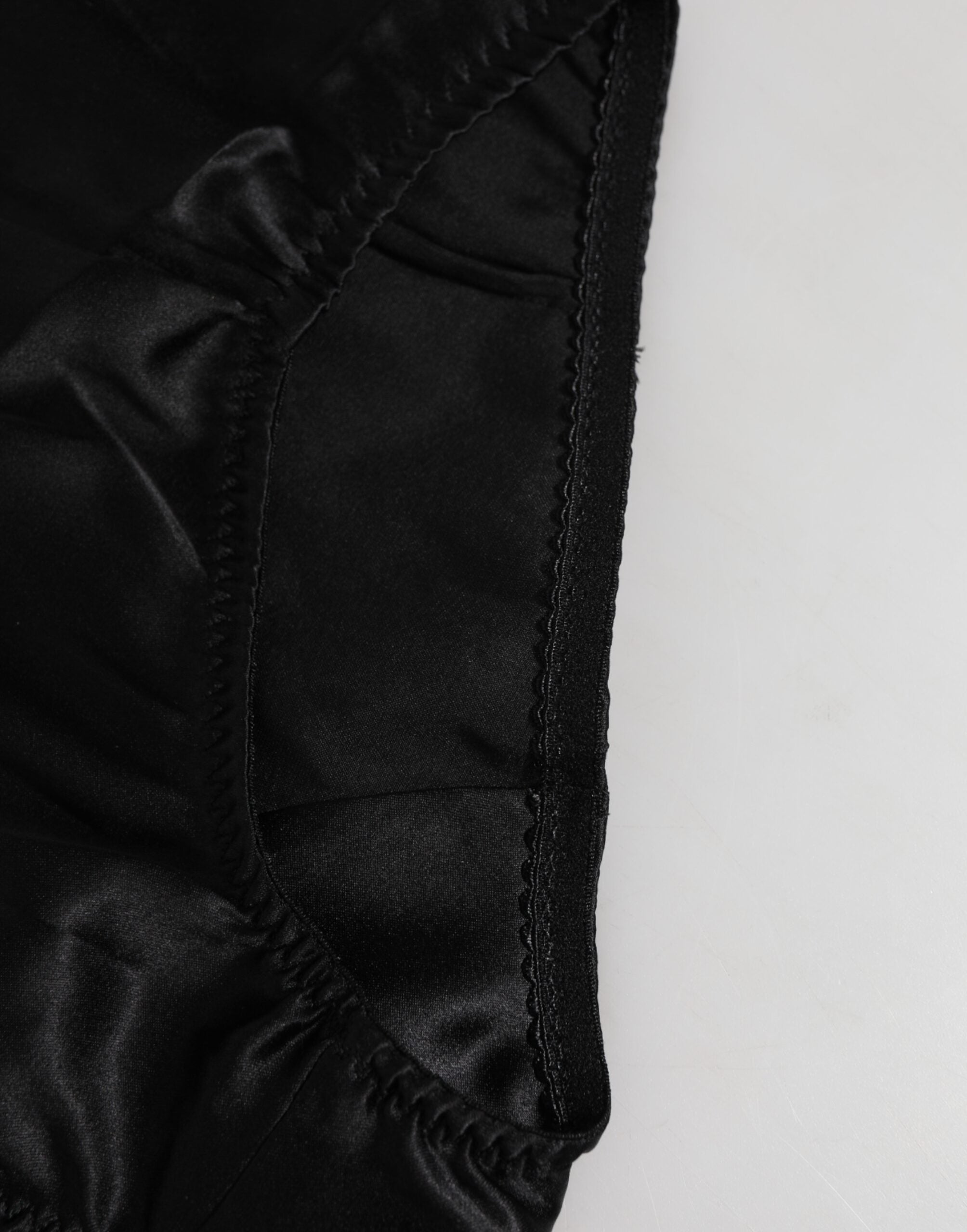 Dolce & Gabbana Schwarzes Seiden-Stretch-Mieder mit hoher Taille Unterwäsche